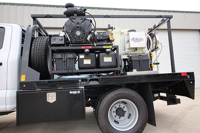 Hot Water Truck Mount — custom pressure washing rig built by Republic Pressure Cleaning Equipment in San Antonio