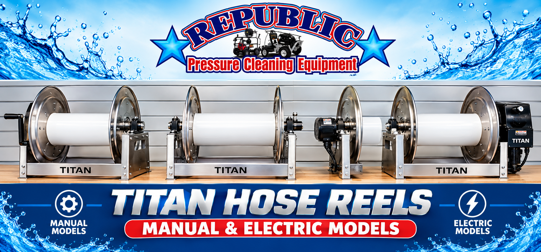 Titan hose reels sold by Republic Pressure Cleaning Equipment