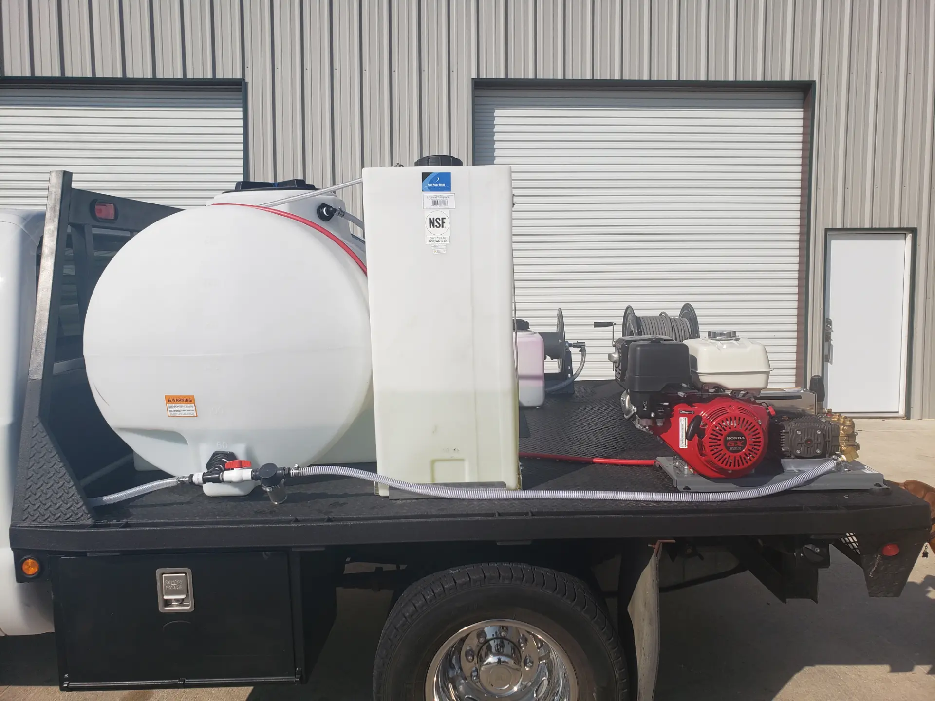 Flatbed Soft Wash Mount — custom pressure washing rig built by Republic Pressure Cleaning Equipment in San Antonio