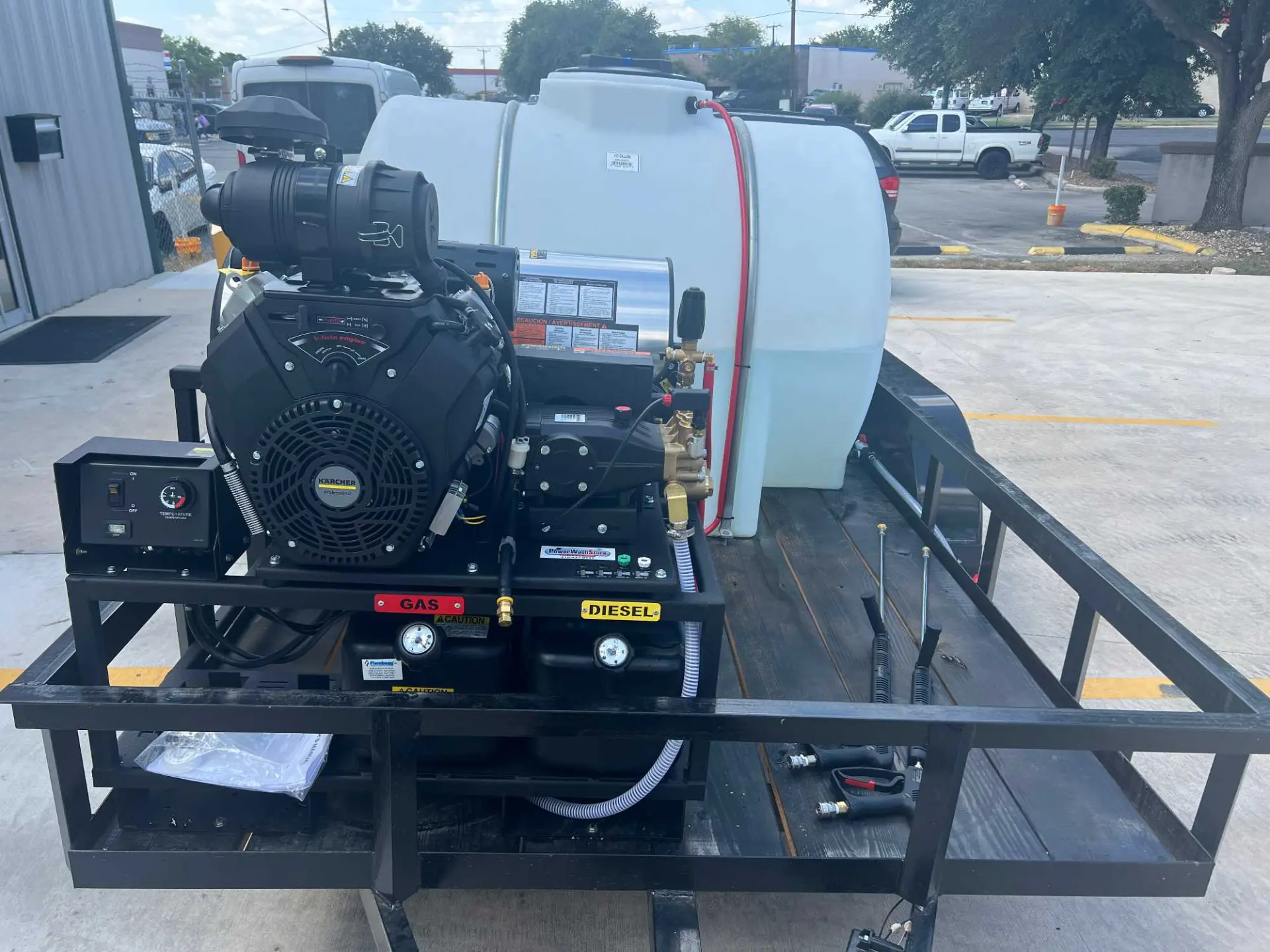 Hot Water Trailer Package — custom pressure washing rig built by Republic Pressure Cleaning Equipment in San Antonio