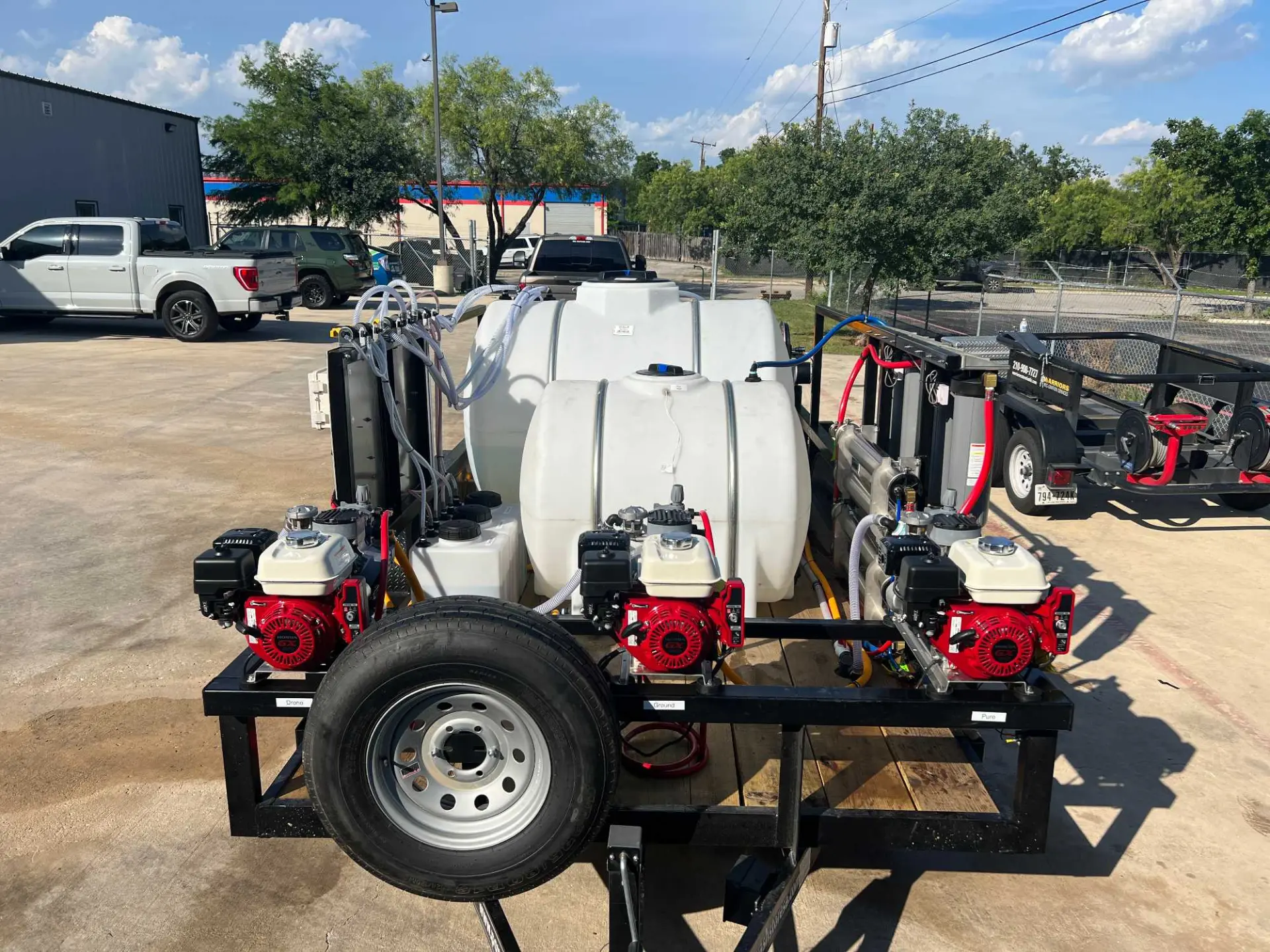 Triple-Pump Soft Wash Trailer — custom pressure washing rig built by Republic Pressure Cleaning Equipment in San Antonio